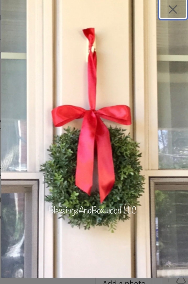 Christmas Boxwood Window Wreath, Mini Boxwood Wreath, Mini Window Wreath, Christmas Window Wreath, Christmas Boxwood Wreath
