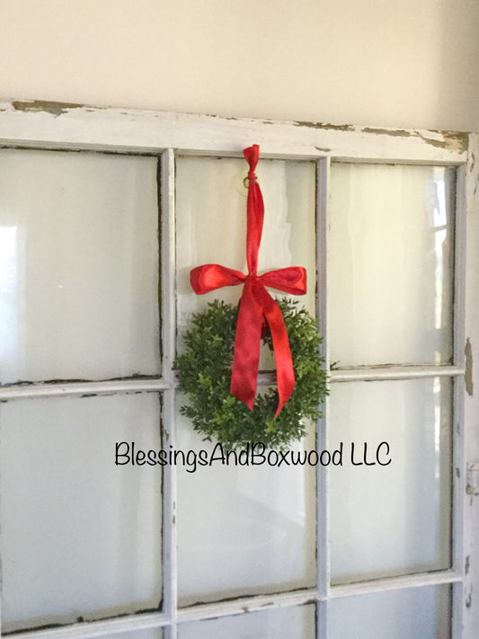 Christmas Boxwood Window Wreath, Christmas Boxwood Wreath, Christmas Window Wreath, Christmas Boxwood Wreath