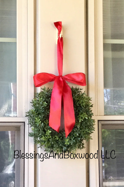 Christmas Boxwood Window Wreath, Christmas Boxwood Wreath, Christmas Window Wreath, Christmas Boxwood Wreath