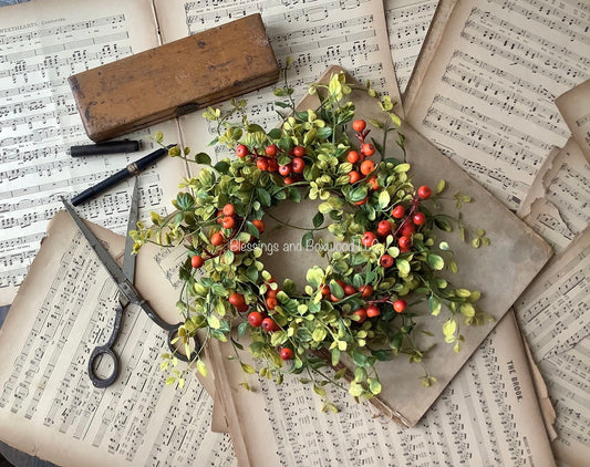 Fall Candle Wreath Ring, Fall Farmhouse Decor, Kitchen Cabinet Wreath, Fireplace Mantle Decor, Thanksgiving Tablescape, Harvest Decor