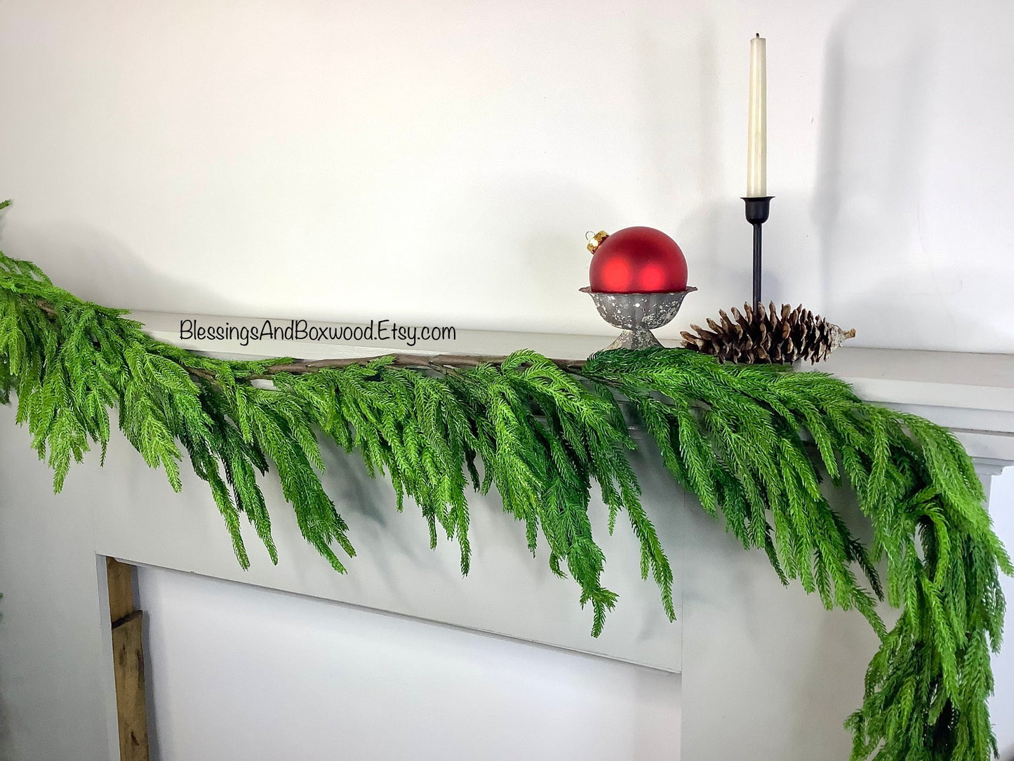 5’ Norfolk Pine Garland, Norfolk Garland, Real Touch Pine Garland, Pine Garland, Christmas Mantle Garland