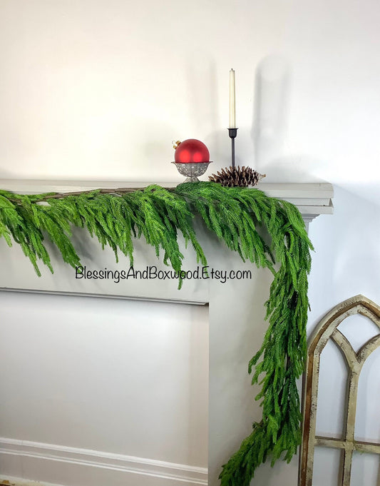 5’ Norfolk Pine Garland, Norfolk Garland, Real Touch Pine Garland, Pine Garland, Christmas Mantle Garland
