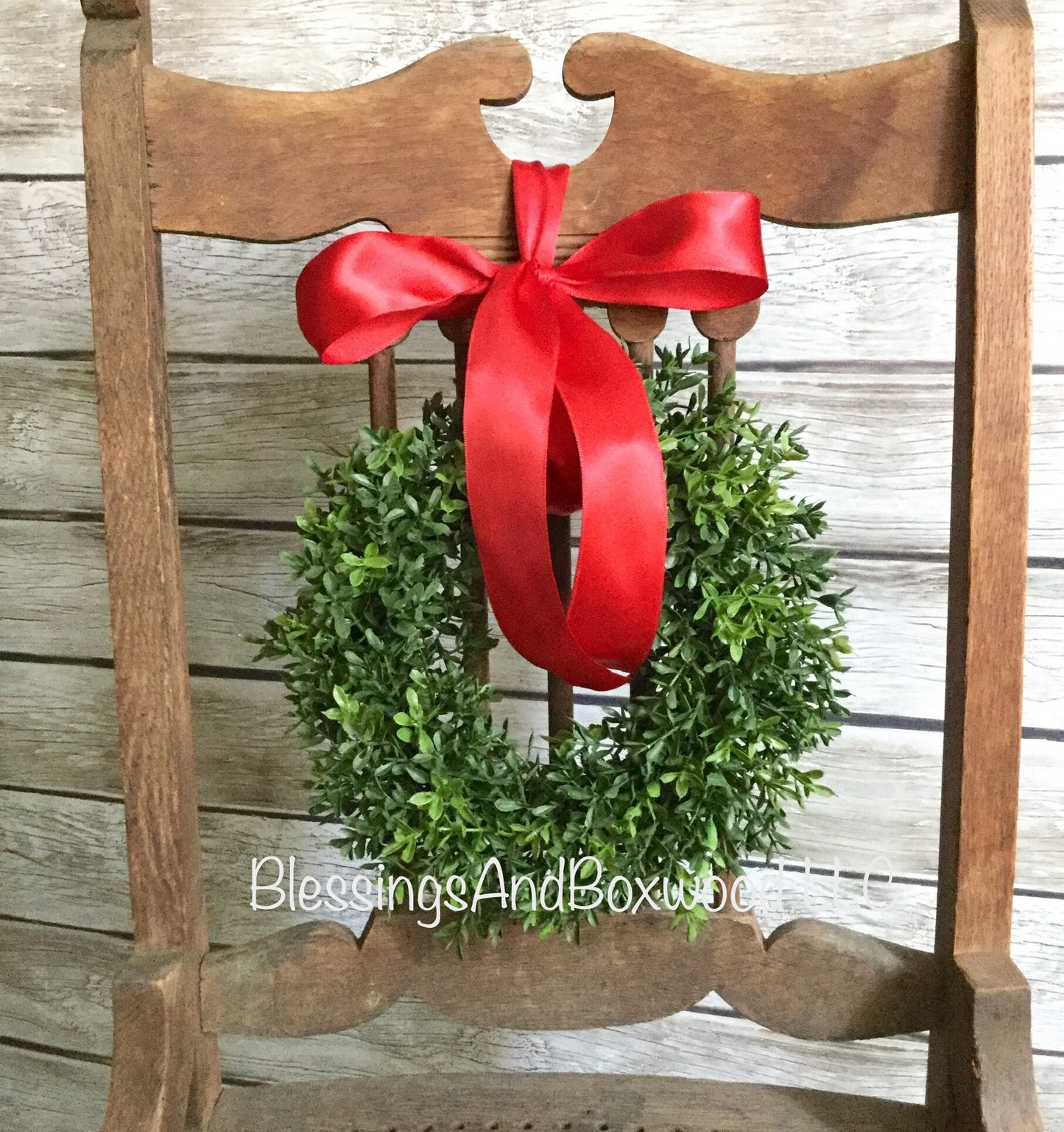 Christmas Boxwood Window Wreath | Christmas Window Wreath | Traditional Christmas Wreath | Christmas Gift