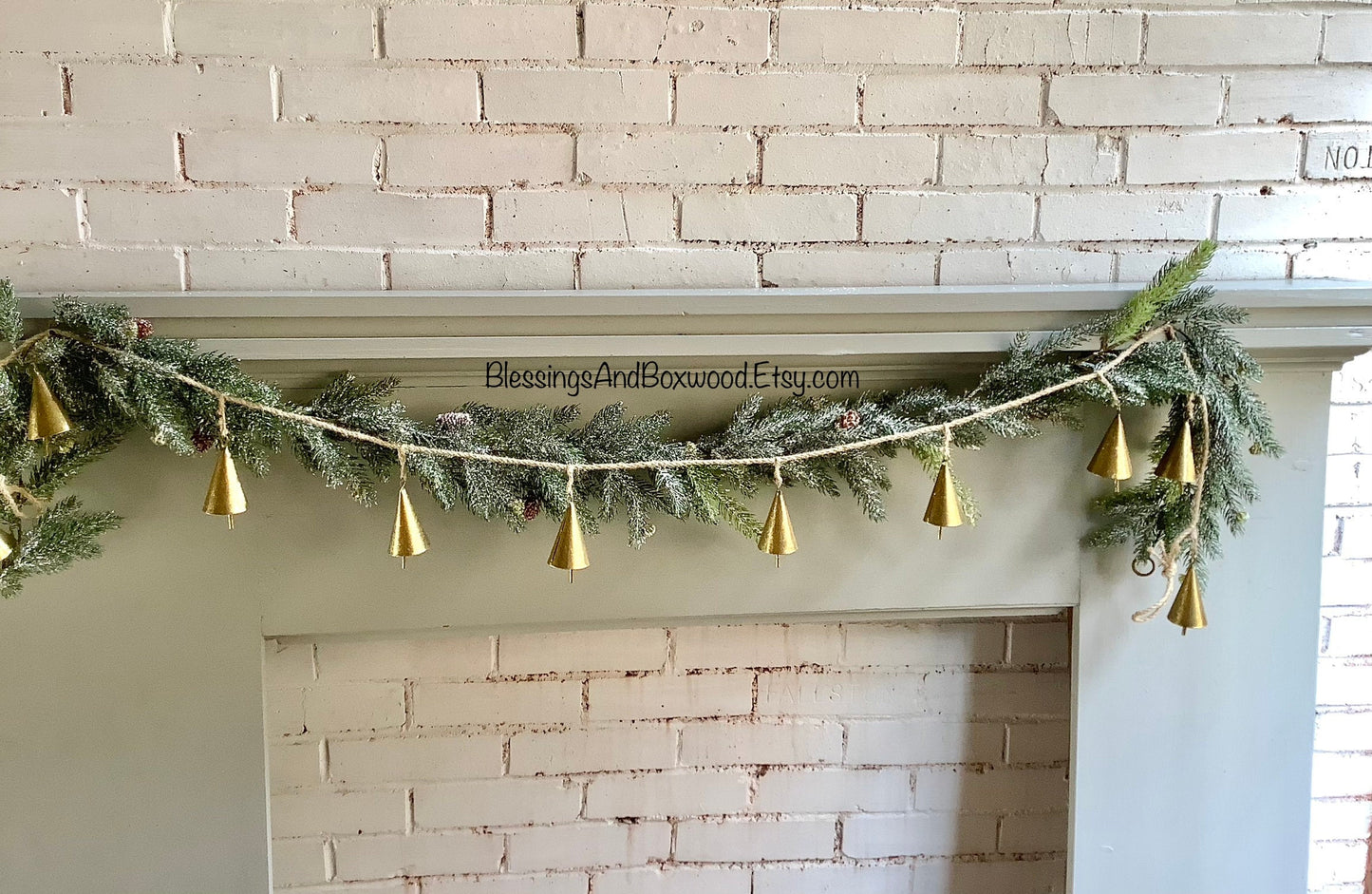 Snowy Christmas Pine Garland, Spruce Garland, Fireplace Garland, Garland for Mantle, Pine Garland, Christmas Mantle Garland