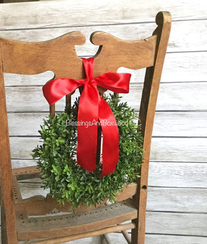 Christmas Boxwood Window Wreath | Christmas Window Wreath | Traditional Christmas Wreath | Christmas Gift