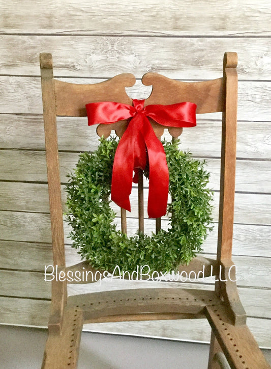 Christmas Boxwood Window Wreath | Christmas Window Wreath | Traditional Christmas Wreath | Christmas Gift
