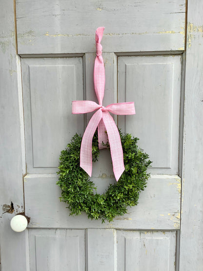 Pink Boxwood Wreath, Pink Boxwood Wedding Wreath, Boxwood Kitchen Cabinet Wreath, Mother's Day Wreath, Easter Decor
