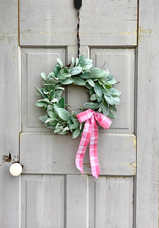 Lambs Ear Wreath, Easter Wreath, Spring Wreath, Mothers Day Gift, Summer Wreaths, Kitchen Cabinet Decor, Front Door, Porch Decor