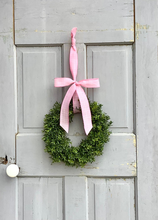 Pink Boxwood Wreath, Pink Boxwood Wedding Wreath, Boxwood Kitchen Cabinet Wreath, Mother's Day Wreath, Easter Decor