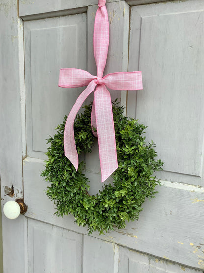Pink Boxwood Wreath, Pink Boxwood Wedding Wreath, Boxwood Kitchen Cabinet Wreath, Mother's Day Wreath, Easter Decor