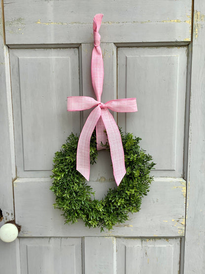 Pink Boxwood Wreath, Pink Boxwood Wedding Wreath, Boxwood Kitchen Cabinet Wreath, Mother's Day Wreath, Easter Decor