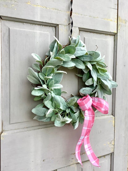 Lambs Ear Wreath, Easter Wreath, Spring Wreath, Mothers Day Gift, Summer Wreaths, Kitchen Cabinet Decor, Front Door, Porch Decor