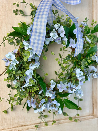 Blue Hydrangea Kitchen Wreath, Blue Farmhouse Candle Wreath, Window Wreath, Kitchen Cabinets
