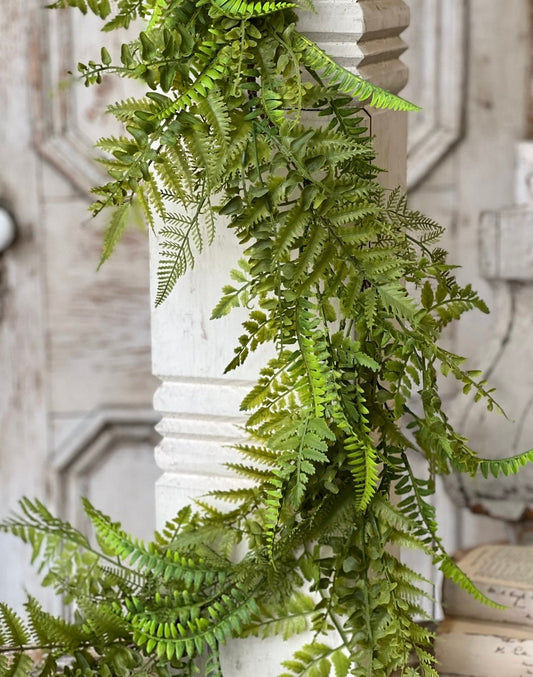 Fern Garland, Summer Garland, Garland for Mantle, Fireplace Decor, Spring Garland, Greenery Garland, Modern Farmhouse, Country Rustic