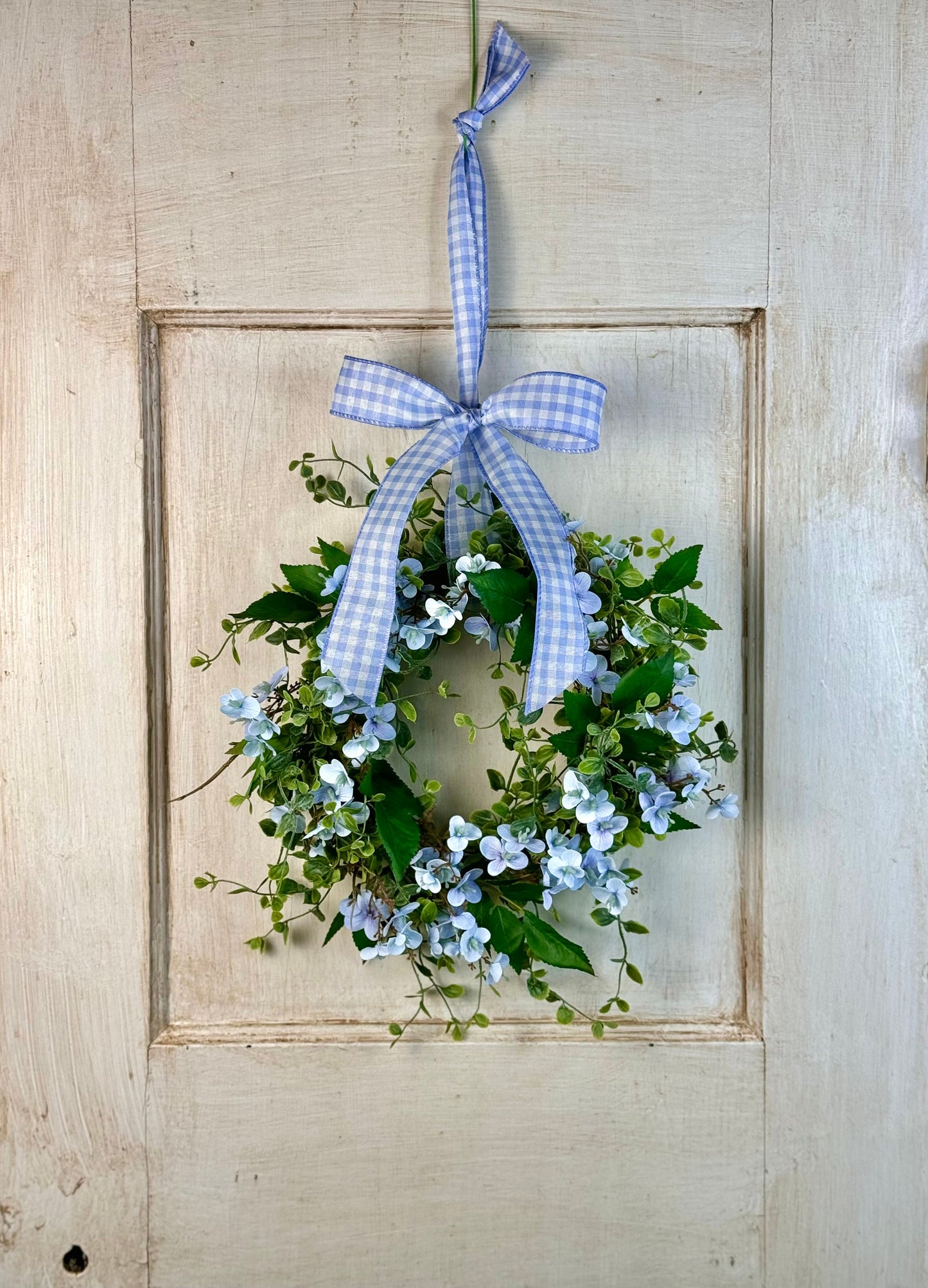BEST SELLER! Blue Hydrangea Kitchen Wreath, Blue Farmhouse Candle Wreath, Window Wreath, Kitchen Cabinets, Mothers Day GIFT, Easter Decor