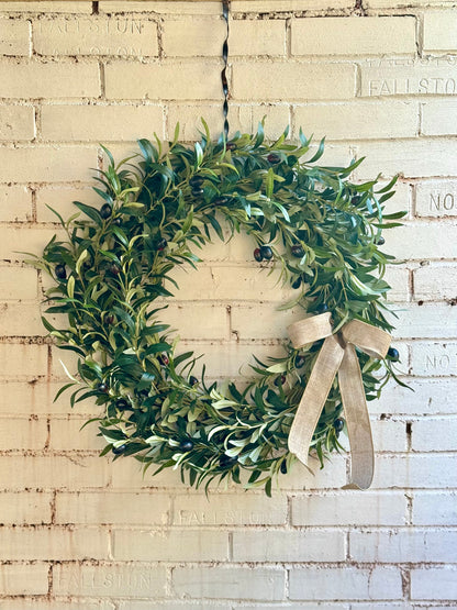 Olive Branch Wreath for Front Door, Summer Wreath, Olive Leaf Wreath, Everyday Wreath, Wedding Decor, Year Round Wreath, Boho