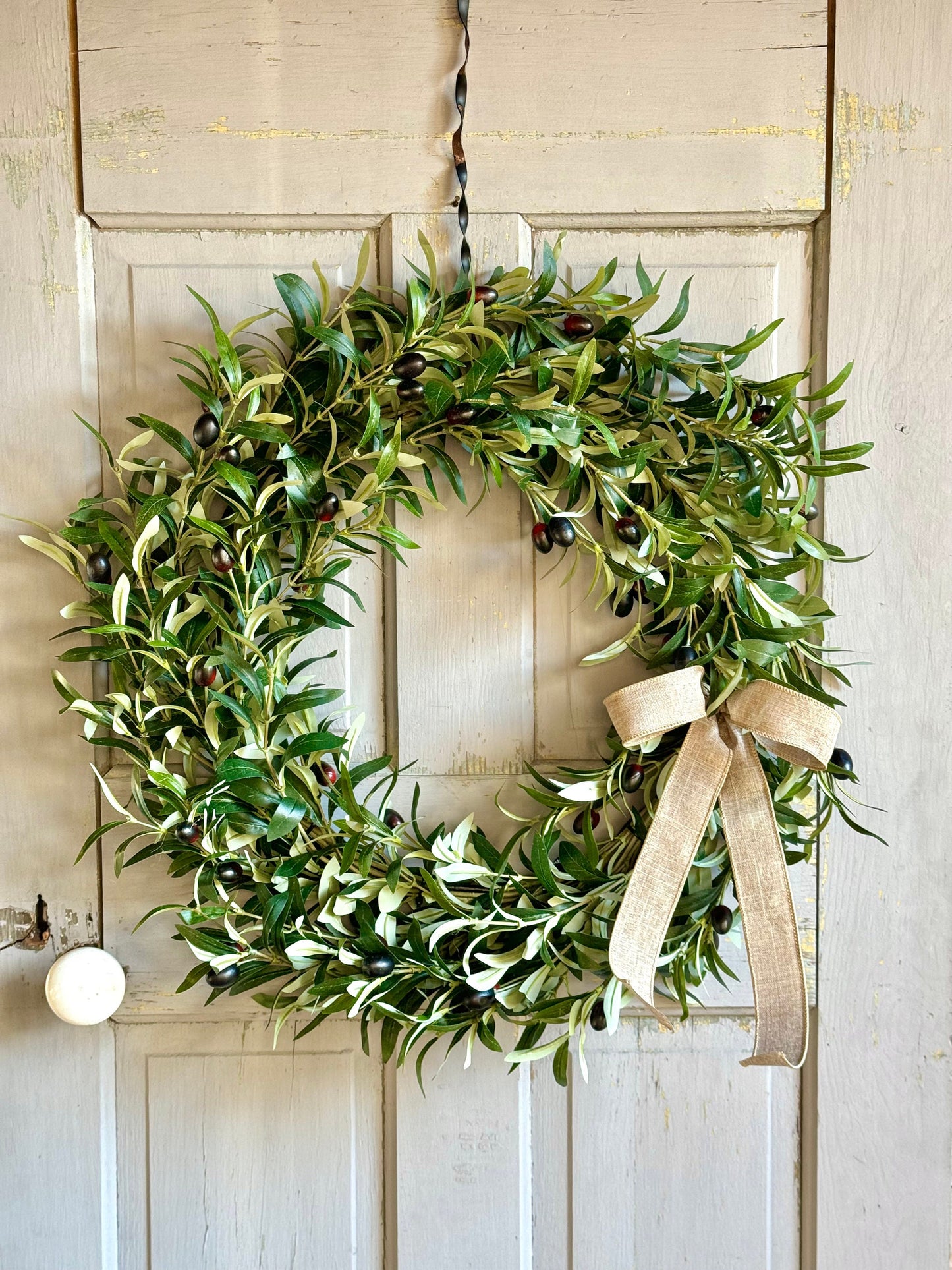 Olive Branch Wreath for Front Door, Summer Wreath, Olive Leaf Wreath, Everyday Wreath, Wedding Decor, Year Round Wreath, Boho