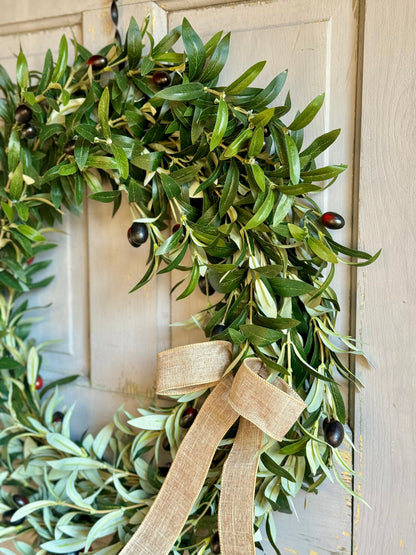 Olive Branch Wreath for Front Door, Summer Wreath, Olive Leaf Wreath, Everyday Wreath, Wedding Decor, Year Round Wreath, Boho