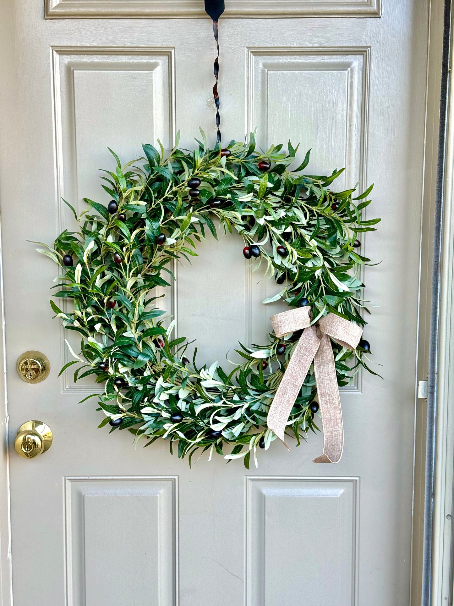 Olive Branch Wreath for Front Door, Summer Wreath, Olive Leaf Wreath, Everyday Wreath, Wedding Decor, Year Round Wreath, Boho