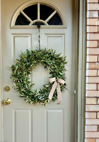 Olive Branch Wreath for Front Door, Summer Wreath, Olive Leaf Wreath, Everyday Wreath, Wedding Decor, Year Round Wreath, Boho