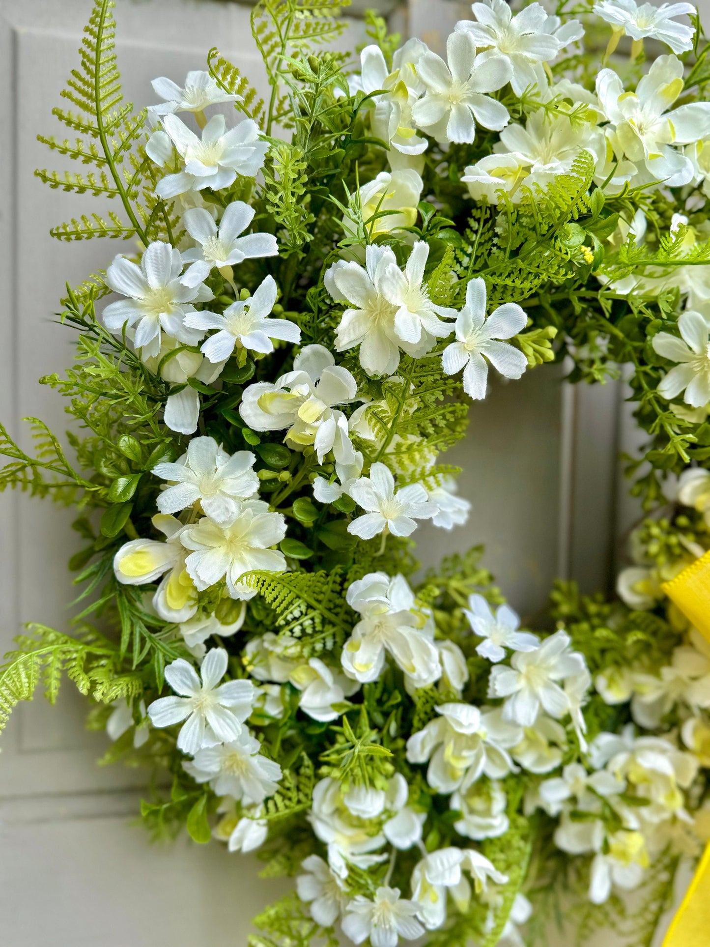White Flower Wreath, Summer Wreath, Spring Wreath, Wreath for Front Door, Easter Wreath, Greenery Decor, Year Round, White Wedding Wreath