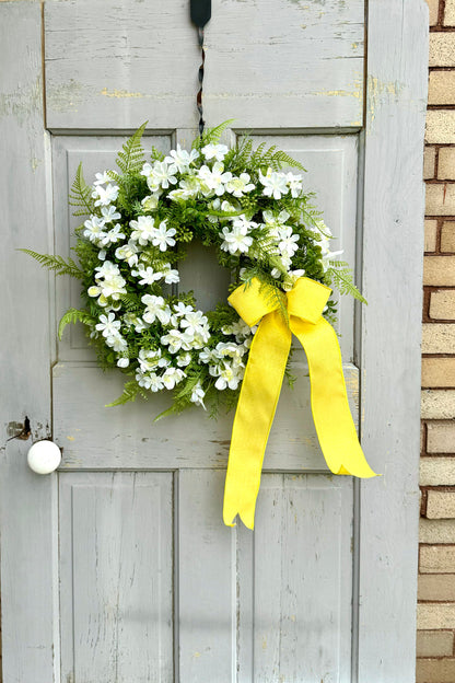 White Flower Wreath, Summer Wreath, Spring Wreath, Wreath for Front Door, Easter Wreath, Greenery Decor, Year Round, White Wedding Wreath