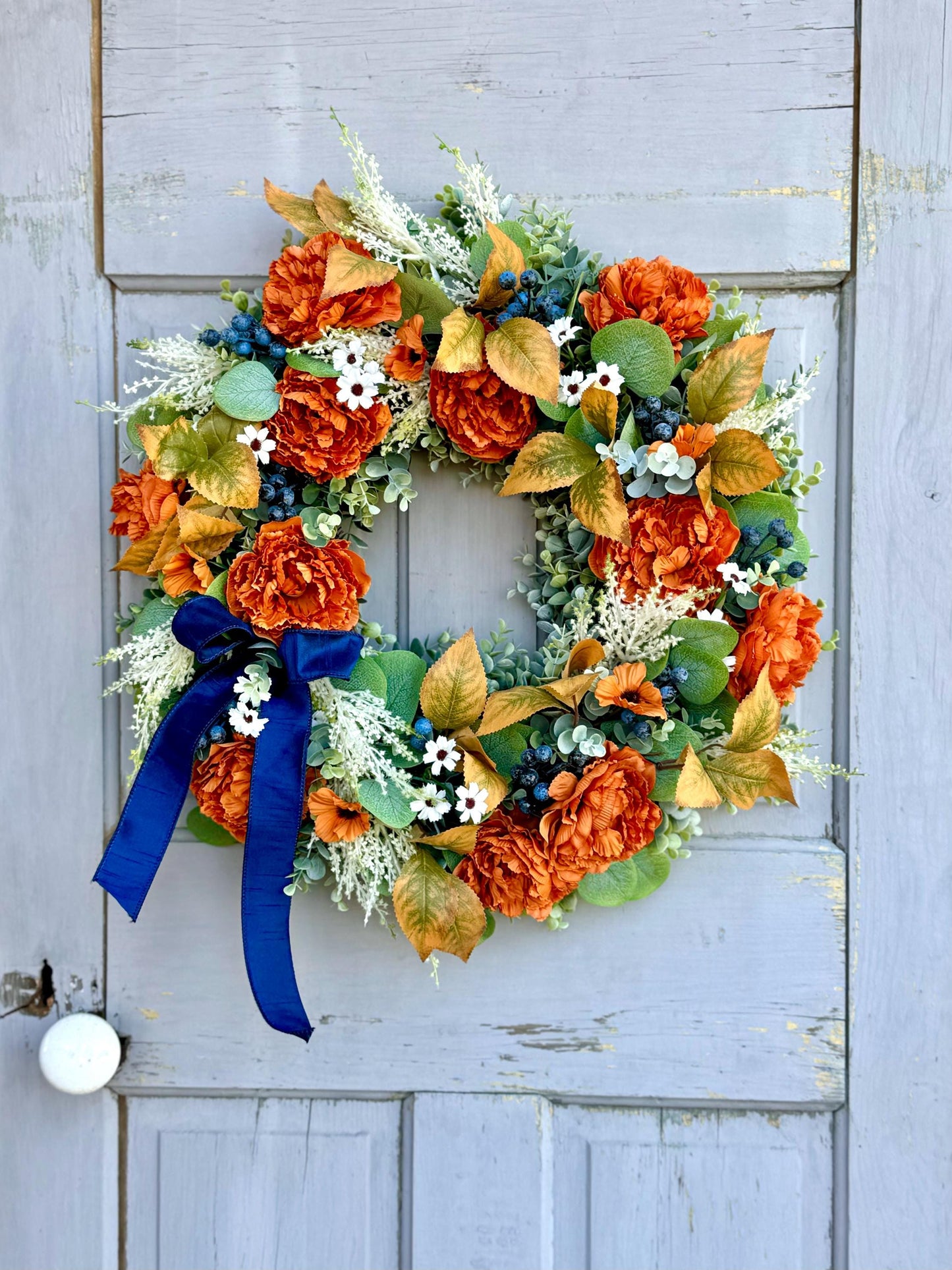 Fall Wreath for Front Door, Fall Floral Wreath, Year Round, Everyday Wreath, Porch Wreath