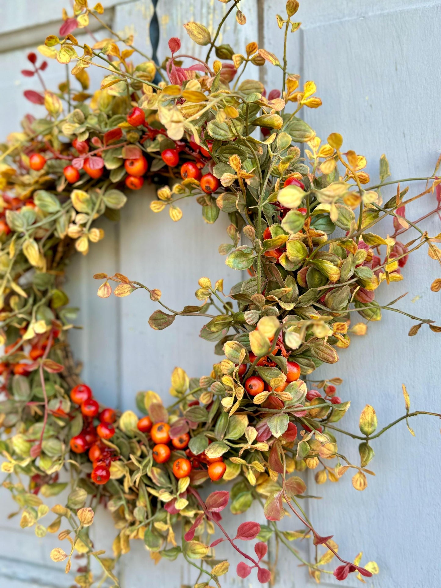 Fall Berry Candle Wreath Ring, Fall Kitchen Cabinet Wreath, Fall Bog Wreath, Thanksgiving Table Accent, Harvest Decor