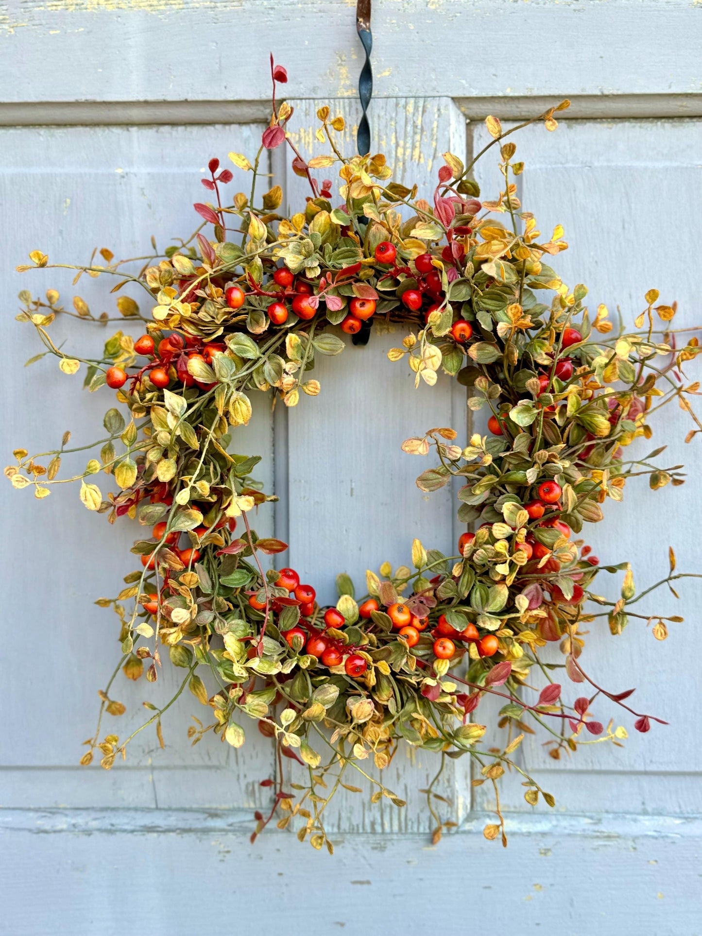 Fall Berry Candle Wreath Ring, Fall Kitchen Cabinet Wreath, Fall Bog Wreath, Thanksgiving Table Accent, Harvest Decor