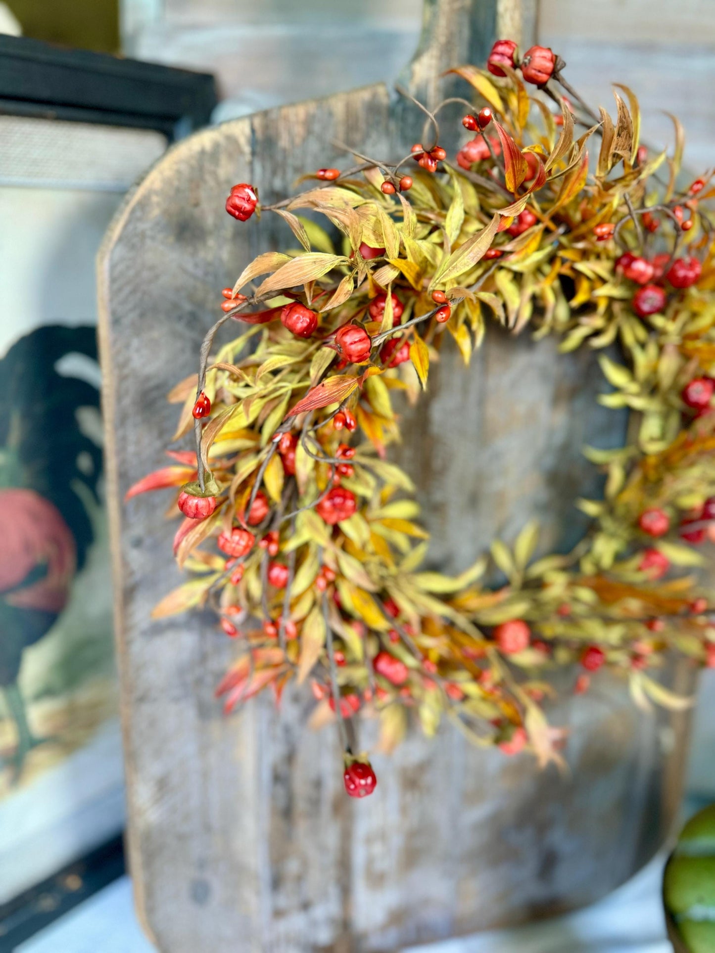 Pumpkin Berry Candle Wreath Ring, Pumpkin Decor, Harvest Table, Fall Centerpiece, Thanksgiving Table Decor