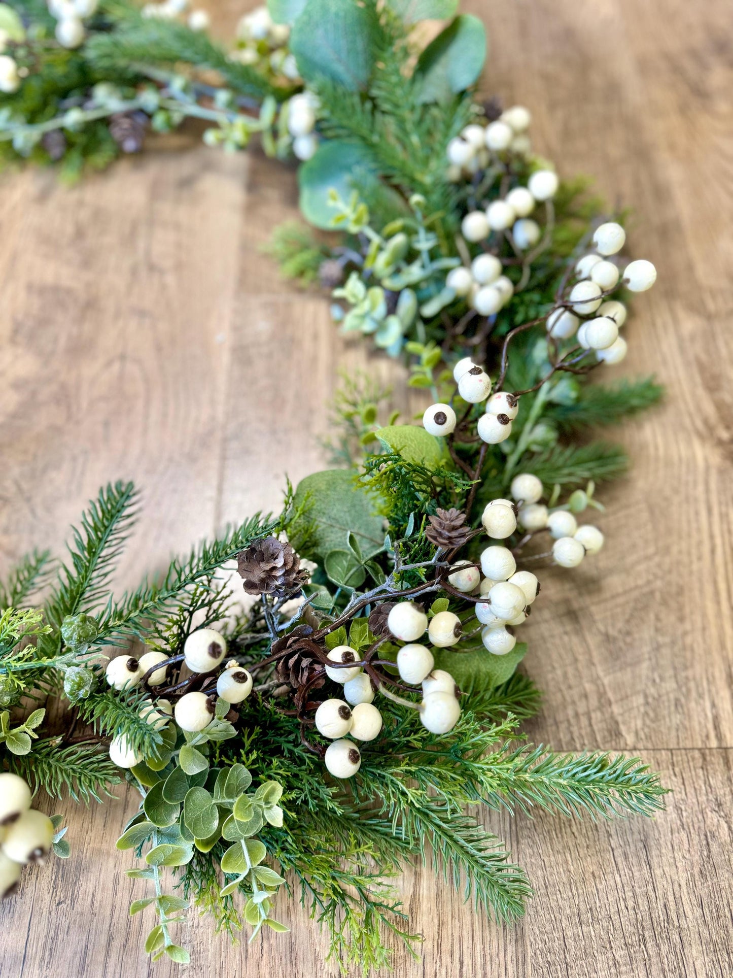 White Winter Garland, White Berry Garland, Rustic Fireplace Mantle Garland, Window Garland, Winter Woodland Garland