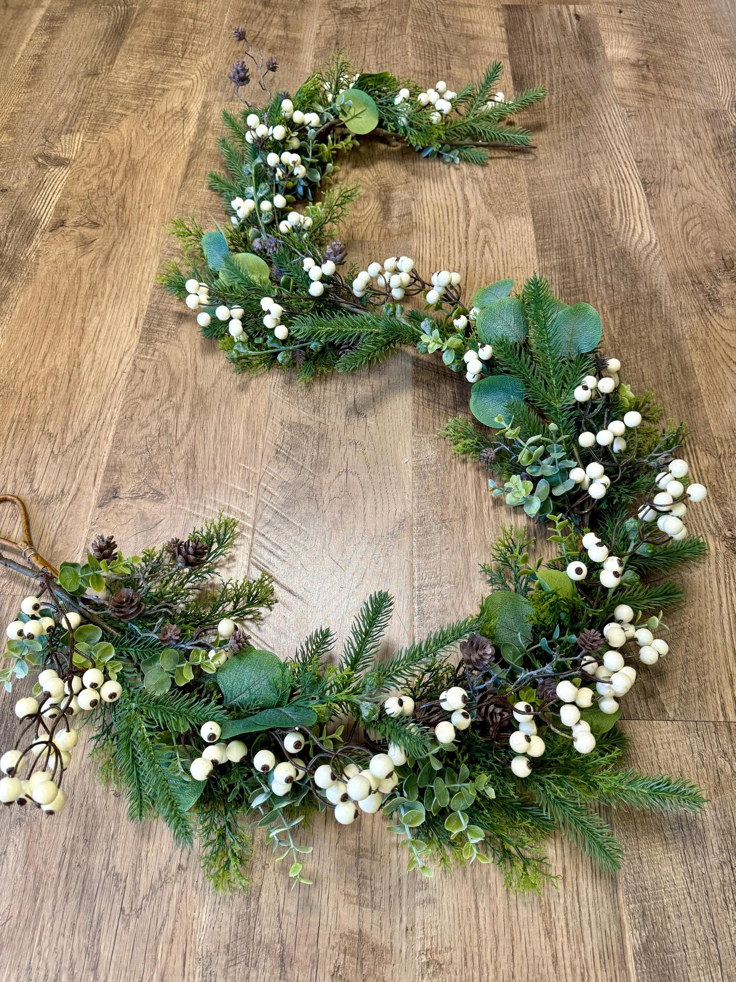 White Winter Garland, White Berry Garland, Rustic Fireplace Mantle Garland, Window Garland, Winter Woodland Garland