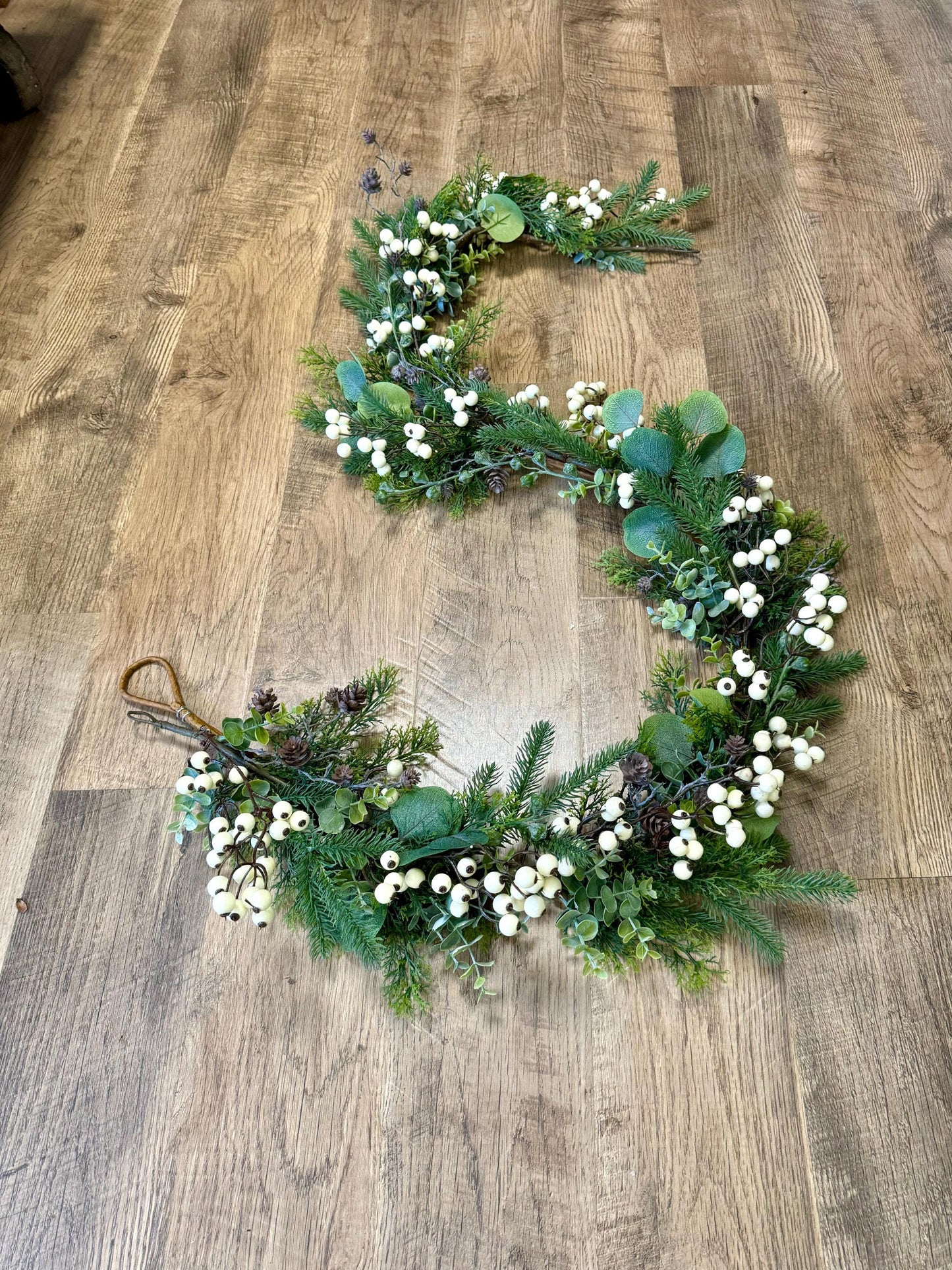White Winter Garland, White Berry Garland, Rustic Fireplace Mantle Garland, Window Garland, Winter Woodland Garland