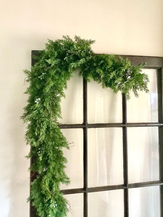 BEST SELLER! Real Touch Christmas Cedar Garland, Christmas Garland, Cedar Pine Garland, Christmas Mantle Garland, Year Round Garland