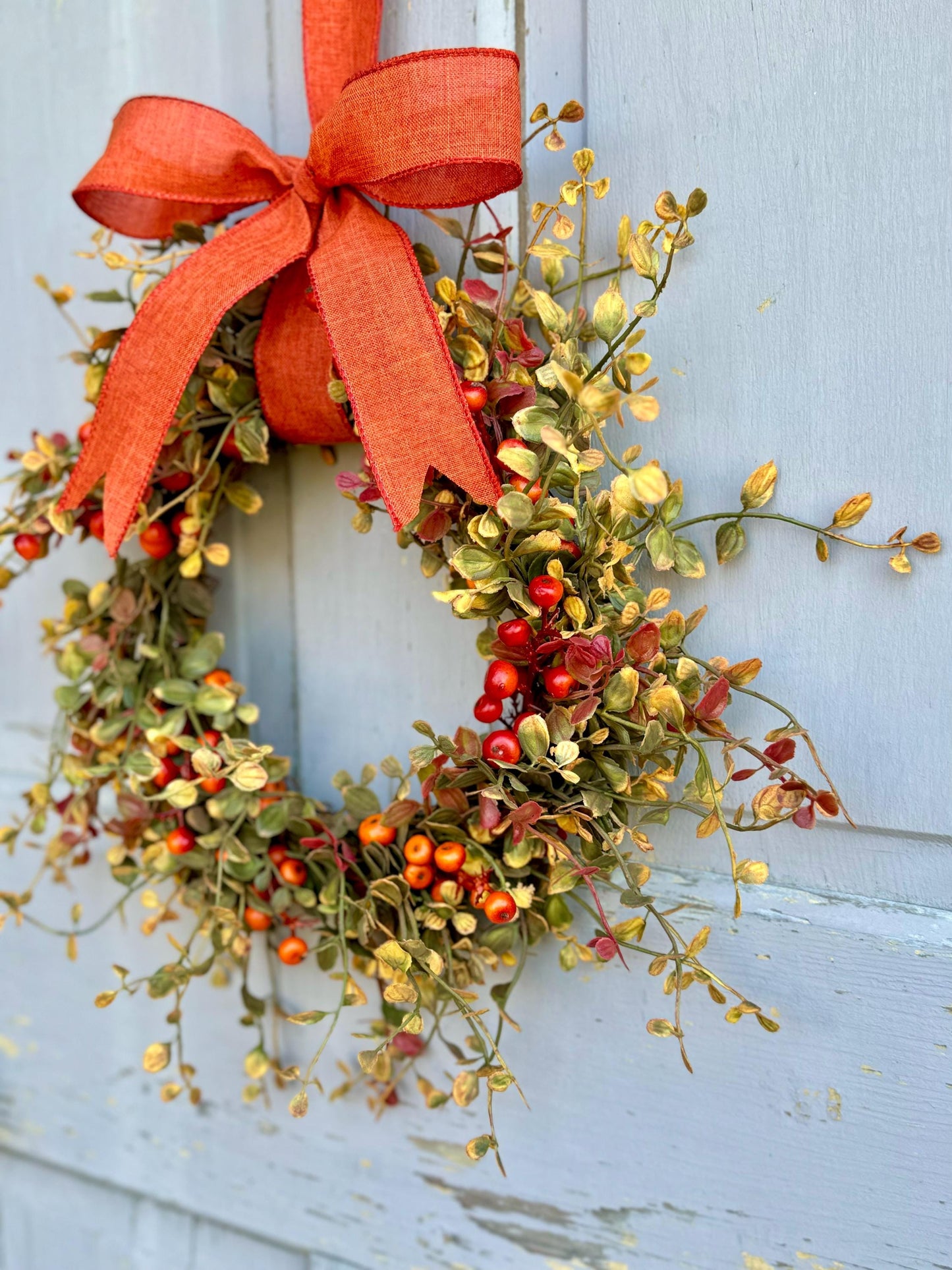 Fall Berry Candle Wreath Ring, Fall Kitchen Cabinet Wreath, Fall Bog Wreath, Thanksgiving Table Accent, Harvest Decor