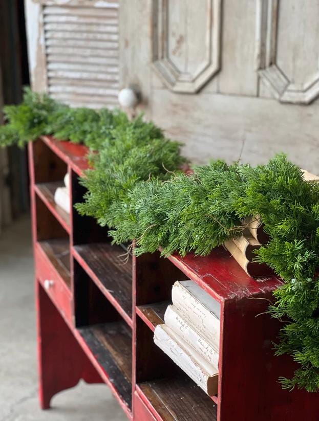 BEST SELLER! Real Touch Christmas Cedar Garland, Christmas Garland, Cedar Pine Garland, Christmas Mantle Garland, Year Round Garland