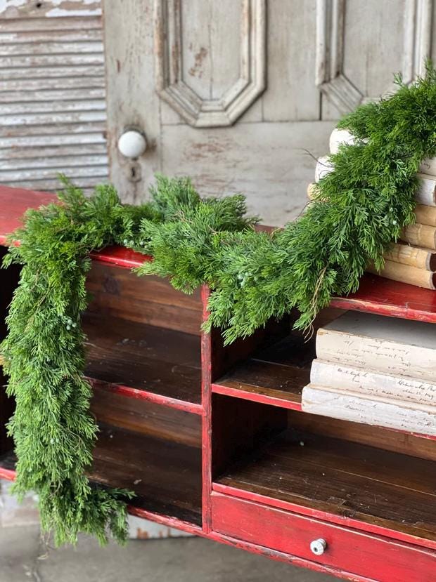BEST SELLER! Real Touch Christmas Cedar Garland, Christmas Garland, Cedar Pine Garland, Christmas Mantle Garland, Year Round Garland