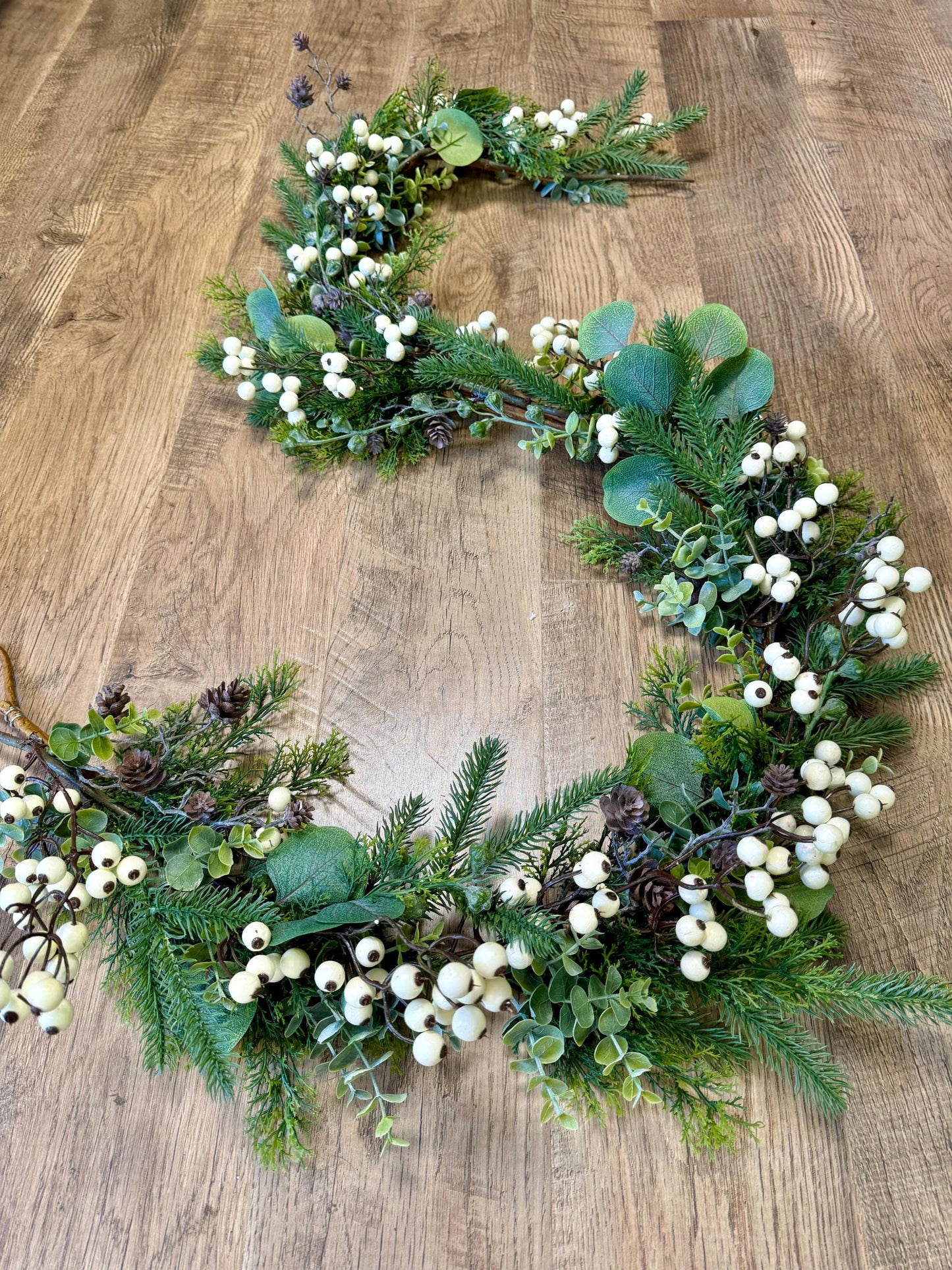 White Winter Garland, White Berry Garland, Rustic Fireplace Mantle Garland, Window Garland, Winter Woodland Garland