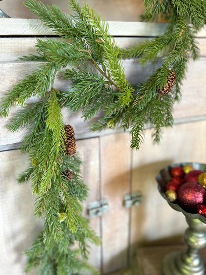 Christmas Pine Garland, Spruce Garland, Fireplace Garland, Garland for Mantle, Pine Garland, Christmas Mantle Garland