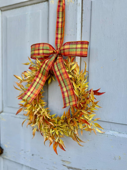 Fall Candle Wreath Ring, Farmhouse Decor, Harvest Table, Apartment Door Decor, Thanksgiving Table Decor, Kitchen Cabinet Wreath