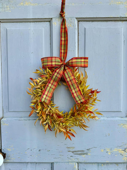 Fall Candle Wreath Ring, Farmhouse Decor, Harvest Table, Apartment Door Decor, Thanksgiving Table Decor, Kitchen Cabinet Wreath
