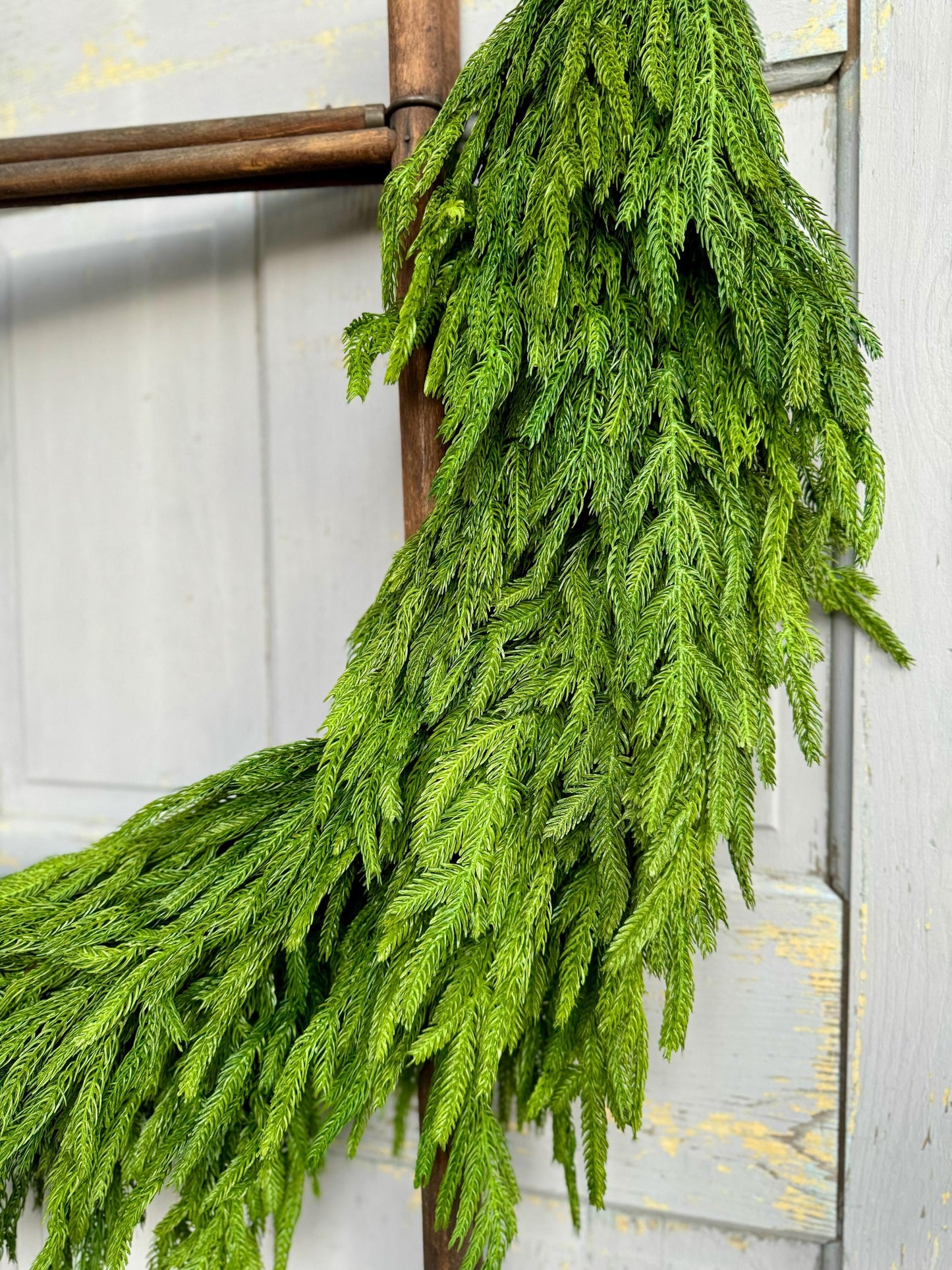 NEW! 6’ DELUXE Norfolk Pine Garland, Extra Thick Real Touch Pine Garland, Garland for Mantle, Christmas Mantle Garland