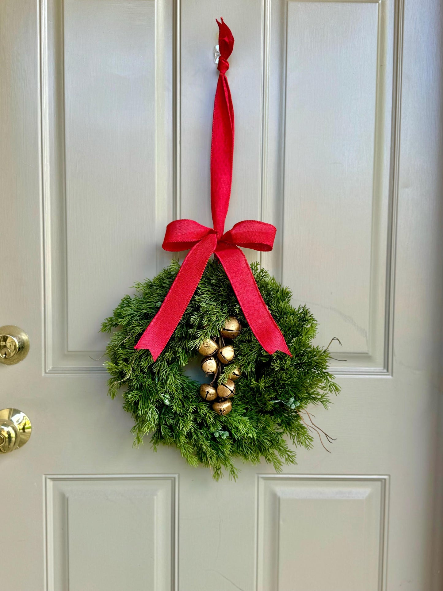 Cedar Christmas Wreath, Real Touch Pine Wreath, Apartment Wreath, Kitchen Cabinet Decor, Accent Wreath