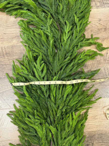 NEW! 6’ DELUXE Norfolk Pine Garland, Extra Thick Real Touch Pine Garland, Garland for Mantle, Christmas Mantle Garland