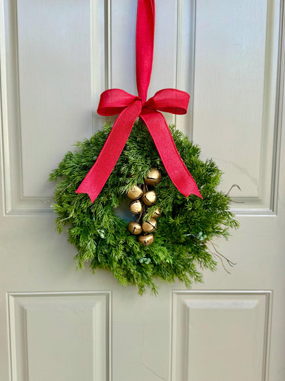 Cedar Christmas Wreath, Real Touch Pine Wreath, Apartment Wreath, Kitchen Cabinet Decor, Accent Wreath