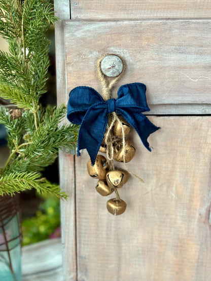Sleigh Bells Door Hanger, Christmas Bells, Mistletoe Bells, Jingle Bell Swag, Christmas Sleigh Bells, Package Topper, Christmas Gift