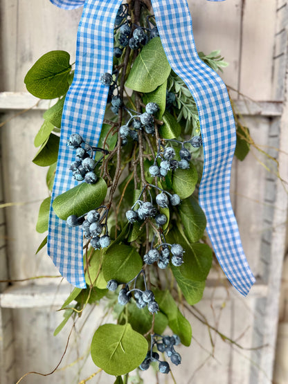 Blueberry Swag, Mothers Day Gifts, Front Door Wreath, Summer Blueberry Wreath, Spring Wreath, Easter Decor, Wild Blueberry Wreath, Kitchen