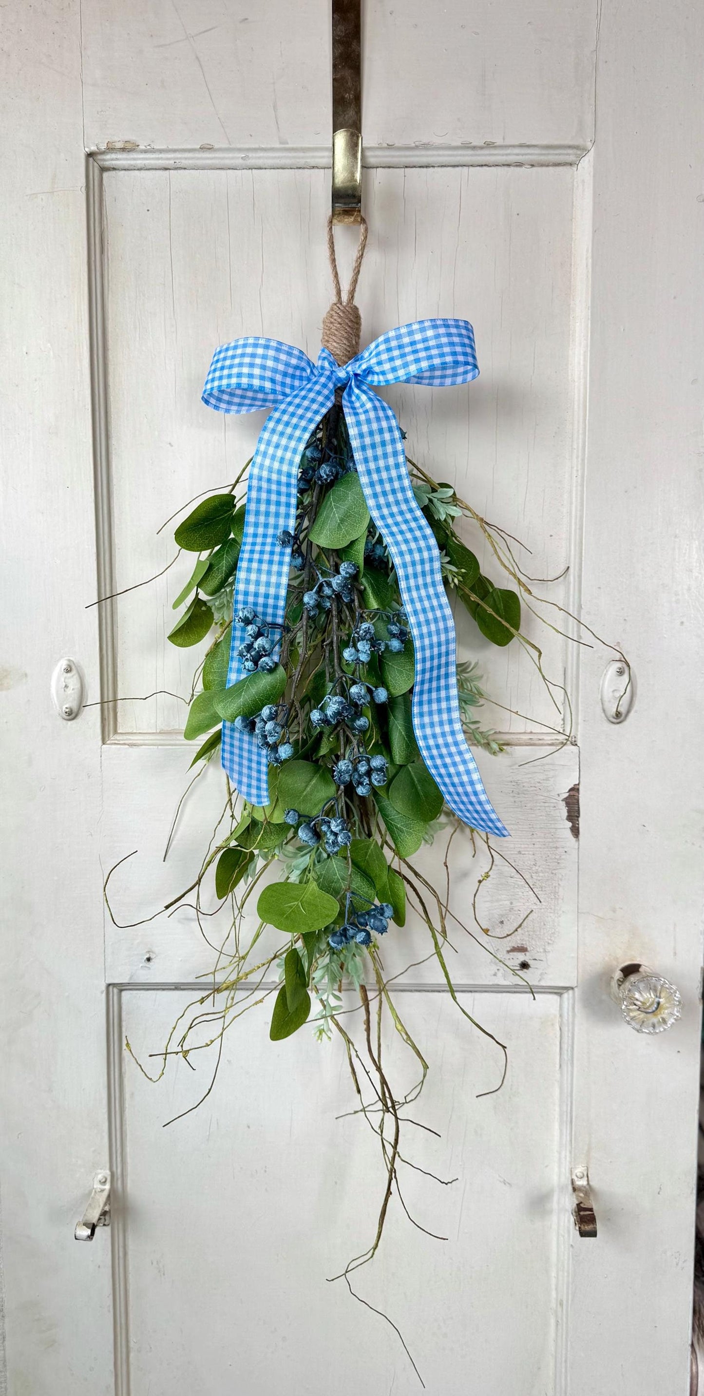 Blueberry Swag, Mothers Day Gifts, Front Door Wreath, Summer Blueberry Wreath, Spring Wreath, Easter Decor, Wild Blueberry Wreath, Kitchen