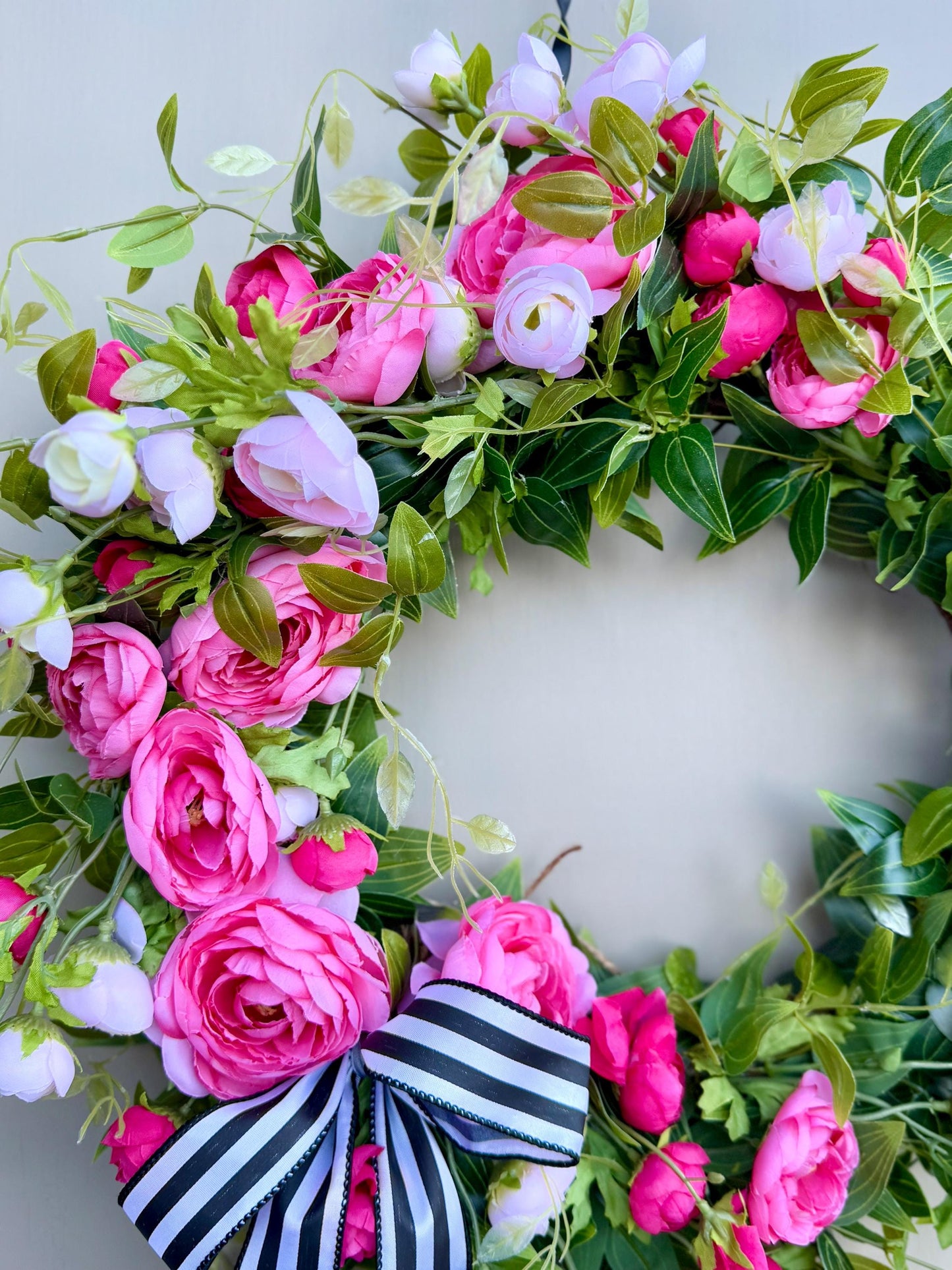Mothers Day Wreath, Pink Rose Wreath, Pink Easter Wreath, Cabbage Rose Flowers, Easter Decor, Pink Summer Wreath, Pink Spring Door Wreath