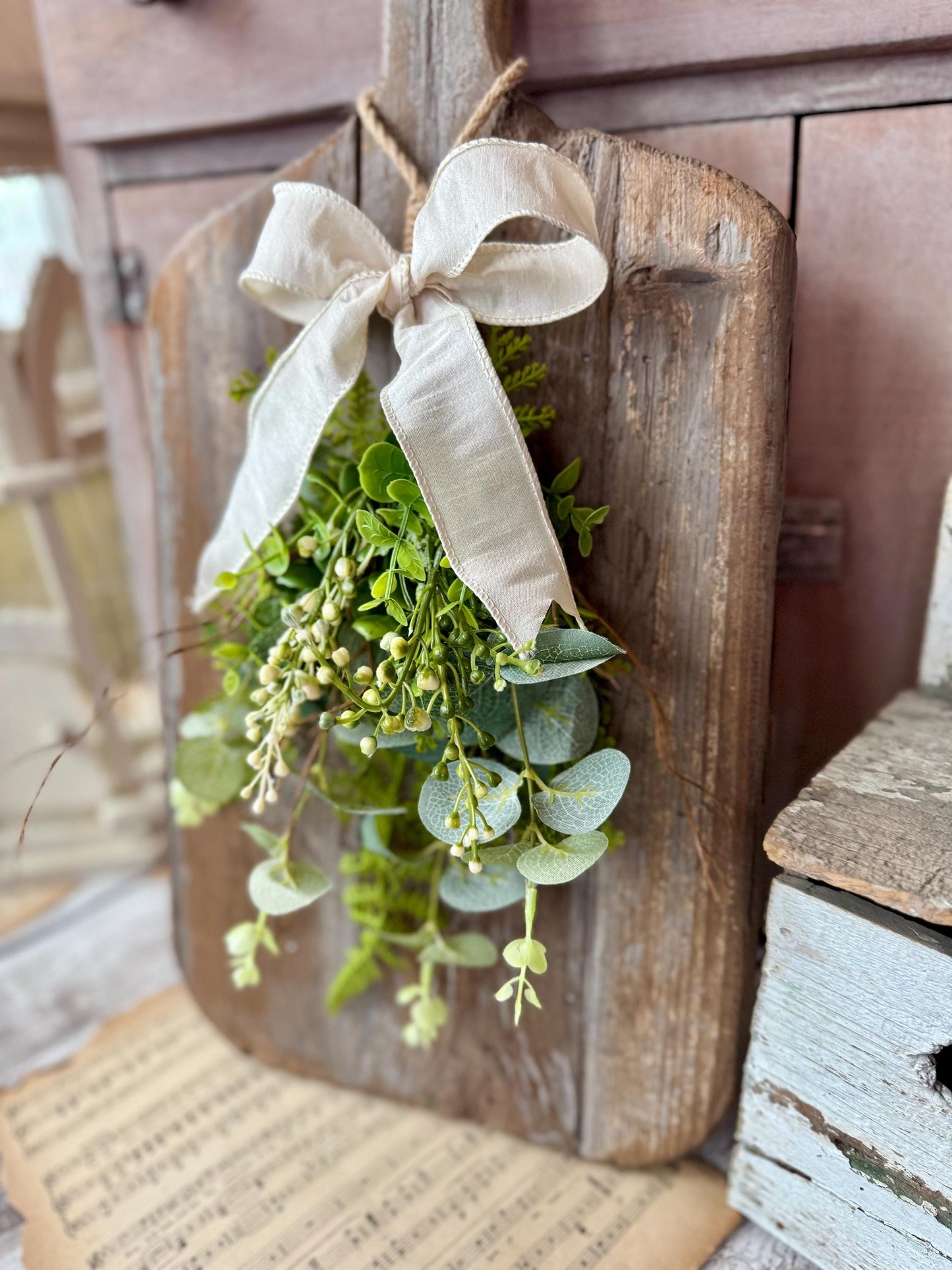 NEW 2025! Greenery Swag Wreath, Spring Swag, Eucalyptus Berry Door Swag, Fern Wreath, Mothers Day Swag, Wildflower Decor